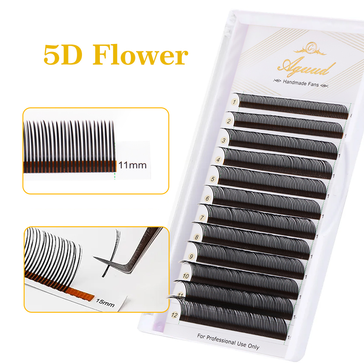 Eyelash Extension Hybrid - AGUUDU Flora Natural Eyelash Extensions 5D