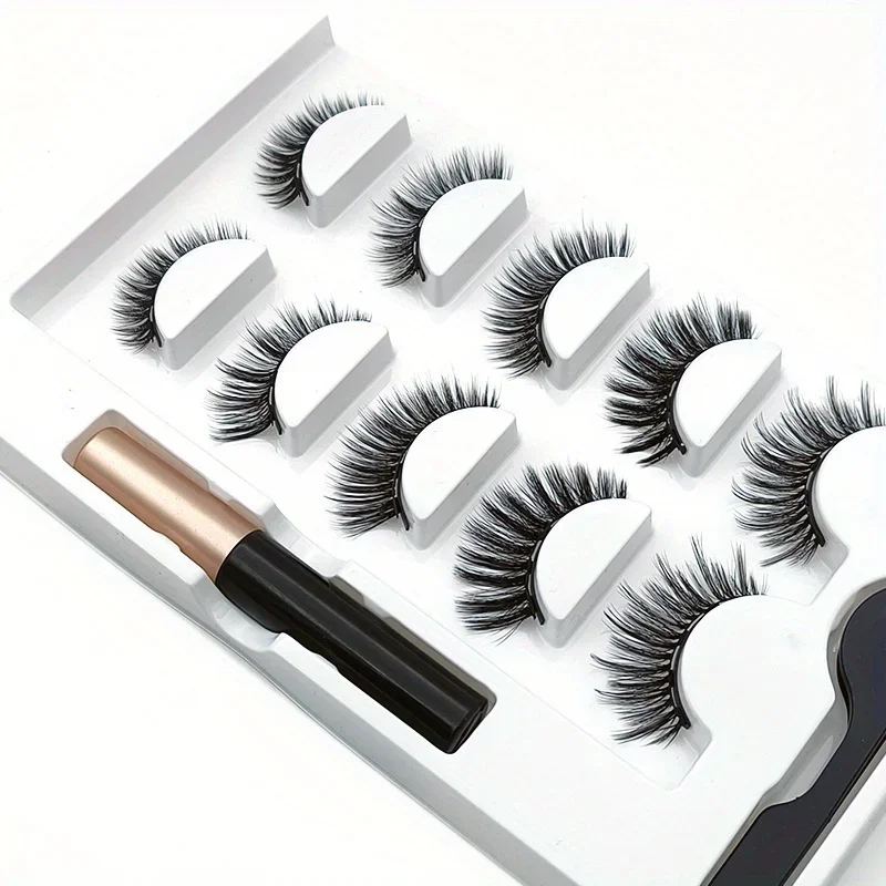 Set bulu mata magnetik, 5 pasa - Eyelash Extension Uv Glue ulasan dan harga