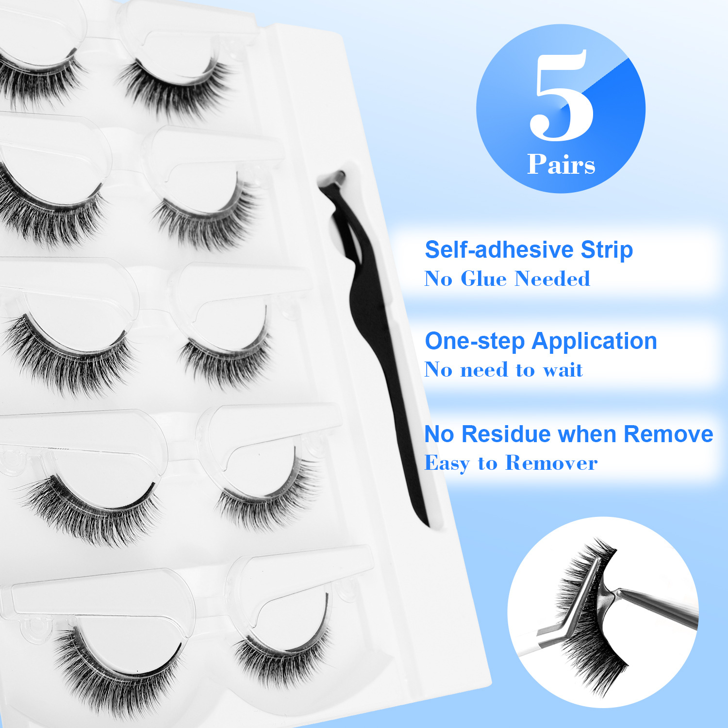 5 Pasang Bulu Mata Palsu 3D Al - Eyelash Extension Uv Glue ulasan dan harga